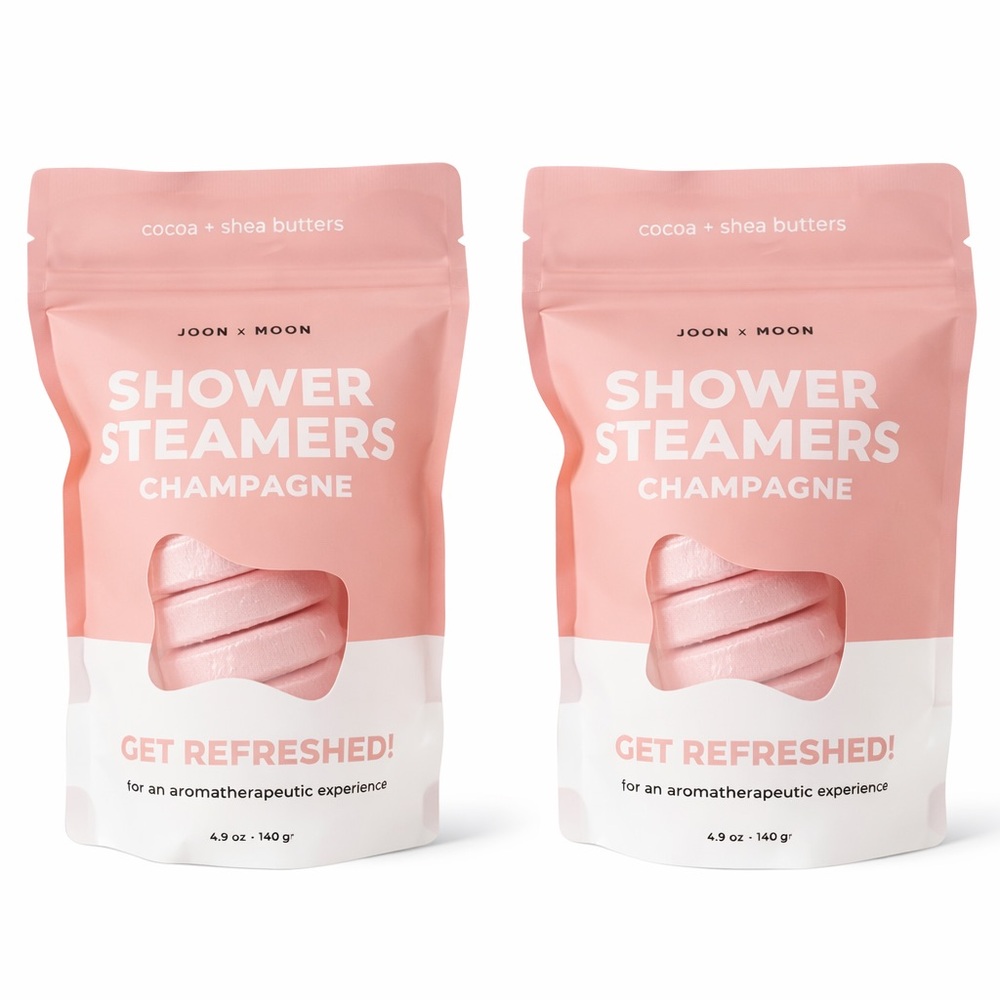 Joon x Moon Champagne Shower Steamers 4.9oz Cocoa Shea Butter 2 Pack New Vegan